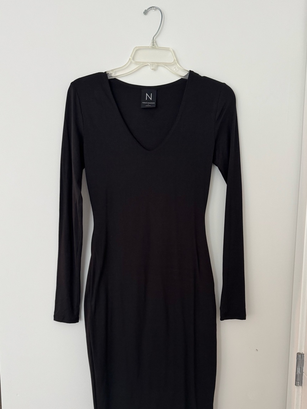 Naked Wardrobe - Classic Black Long-Sleeve Bodycon Dress